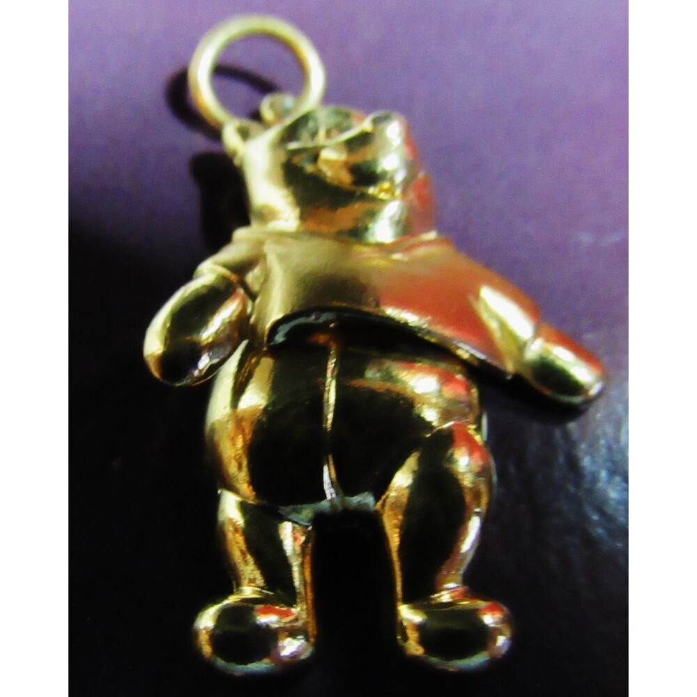 Disney Winnie the Pooh Charm Pendant 1.5 " Licensed Disney Gold Tone Movable - Picture 7 of 9